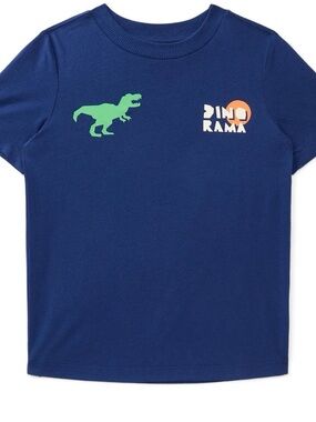 Kids Navy 'Dino Rama' Graphic Tee